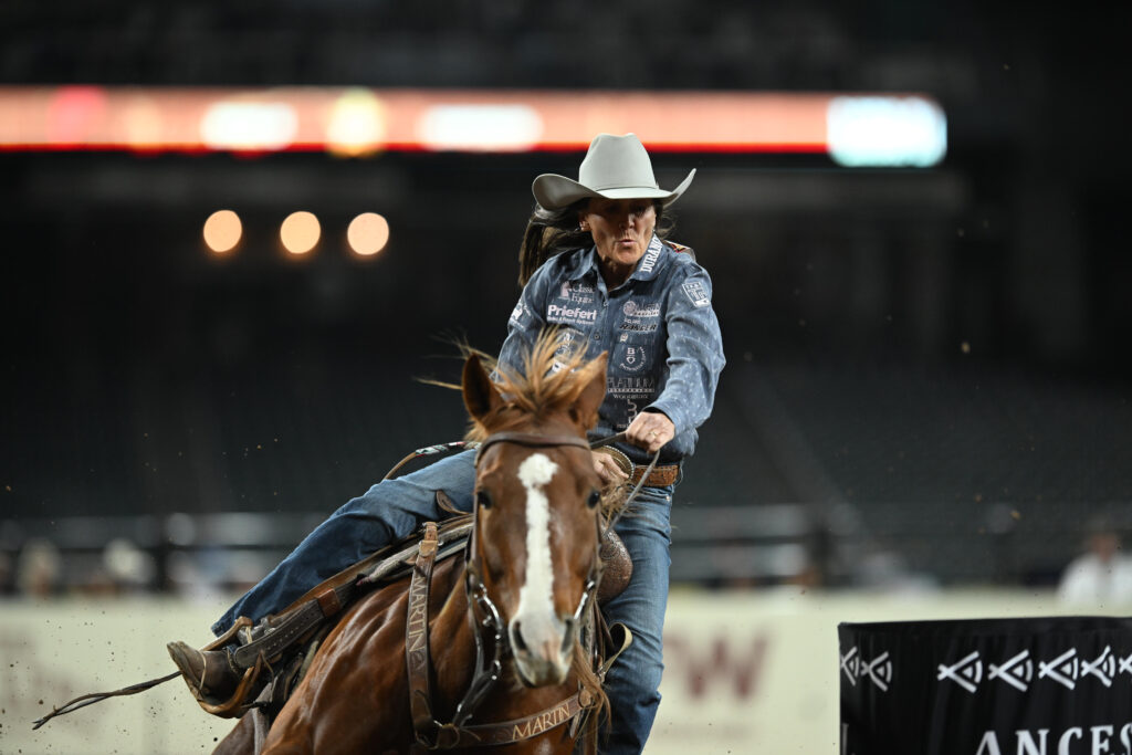 Lisa Lockhart barrel racing at The Hondo